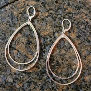 Sterling Silver Large Teardrop Earrings
